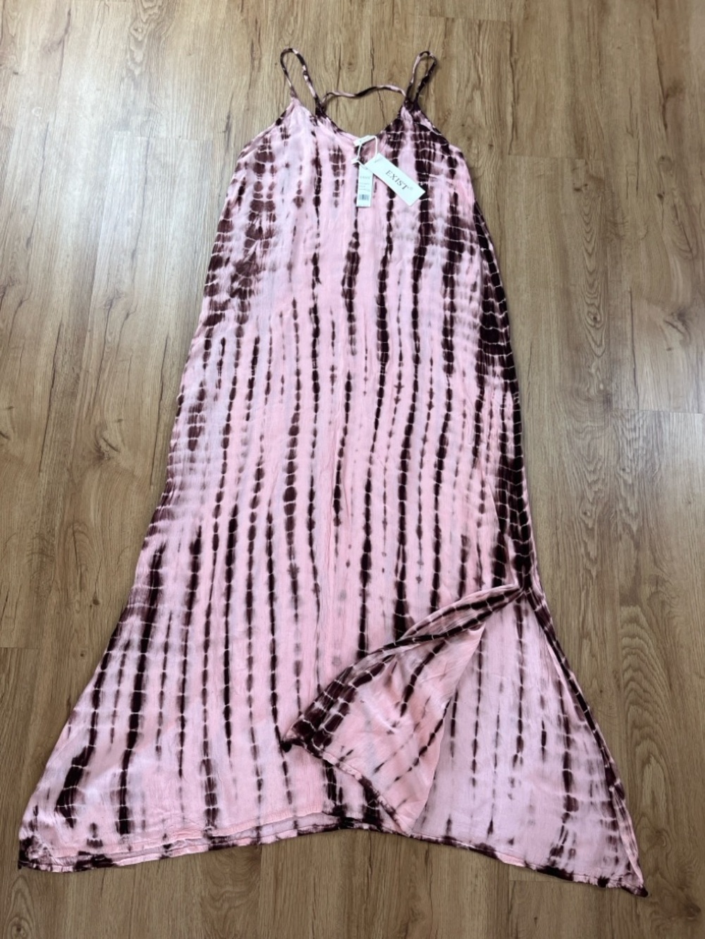 Exist Moroccan Pink Tie Dye Maxi Dress NWT Size M Boho Flowy Gauze